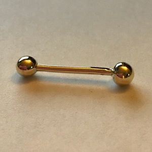 14k gold 16 gauge tongue barbell
